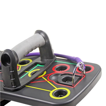 Tabla de Flexiones 9 en 1 con Bandas de Resistencia de Látex